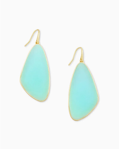 McKenna Drop Earring Gold Iridescent Mint