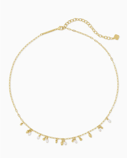 Mollie Choker Necklace Gold White Pearl