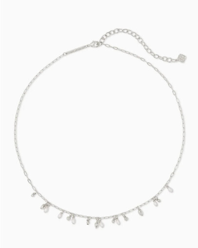 Mollie Choker Necklace Rhod White Pearl