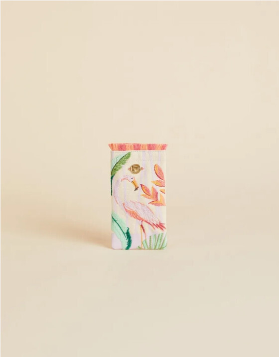 Embroidered Sunglass CaseTropic Flamingo