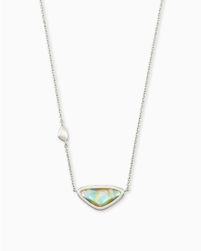 Margot Pendant Necklace Rhod Iridescent Abalone