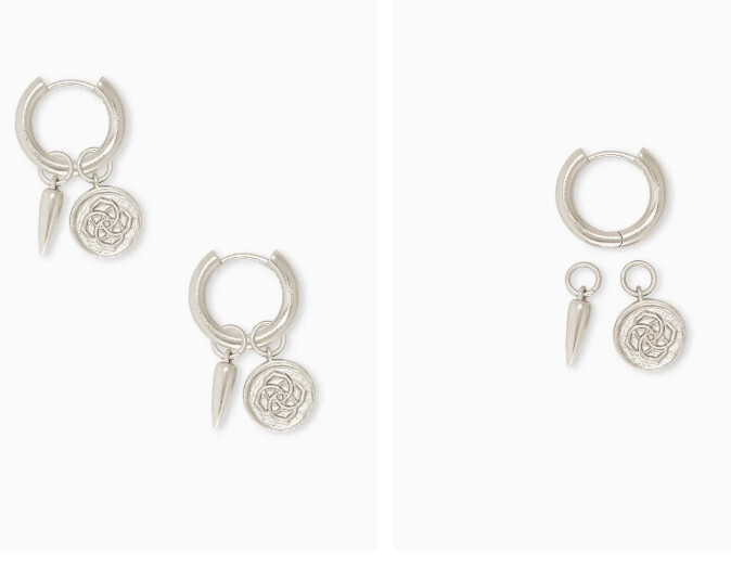 Dira Coin Huggie Earring Silver
