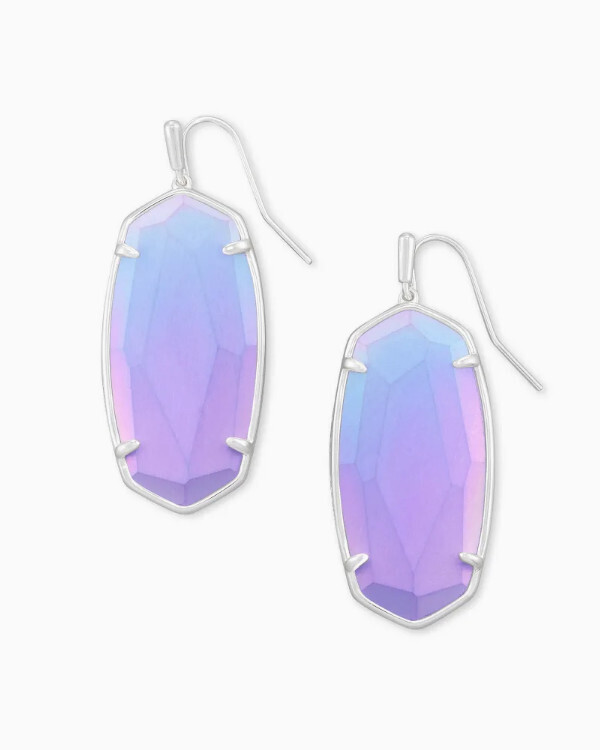 Earrings Faceted Elle Silver Drop Iridescent Lilac