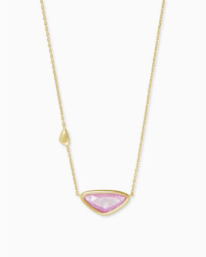 Margot Pendant Necklace Gold Lilac Mop