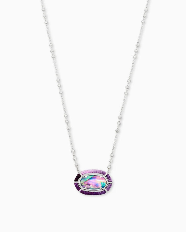 Pendant Necklace Threaded Elisa Silver Lilac Abalone