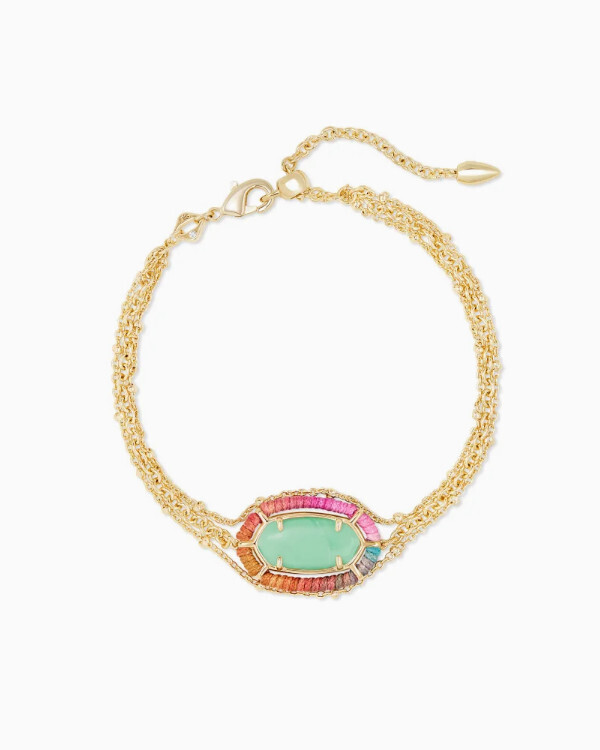 Bracelet Elaina Multi Strand Gold Mint Magnesite