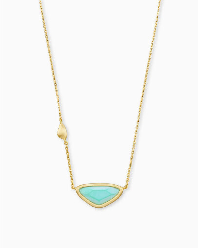 Margot Pendant Necklace Gold Matte Iridescent