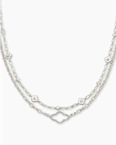 Abbie Multi Strand Necklace Rhodium