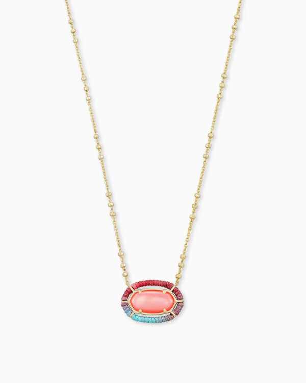 Pendant Necklace Threaded Elisa Gold Coral Illusion