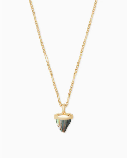 Oleana Pendant Necklace Abalone Shell Gold
