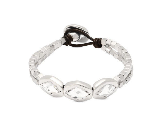 Mystery Silver Bracelet w/Translucent Crystals