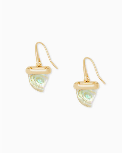 Drop Earrings Oleana Iridescent Abalone Gold