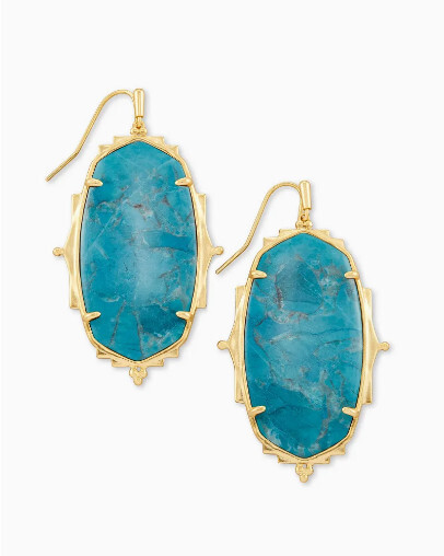 Drop Earring Baroque Lee Gold Teal Howlite