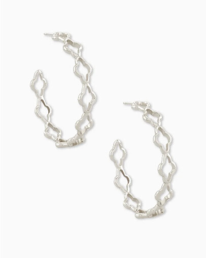 Abbie Hoop Earrings Rhodium