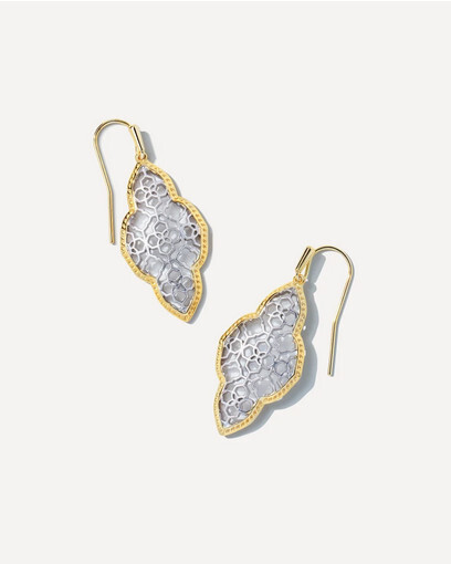 Abbie Drop Earrings Gold Rhodium Mix