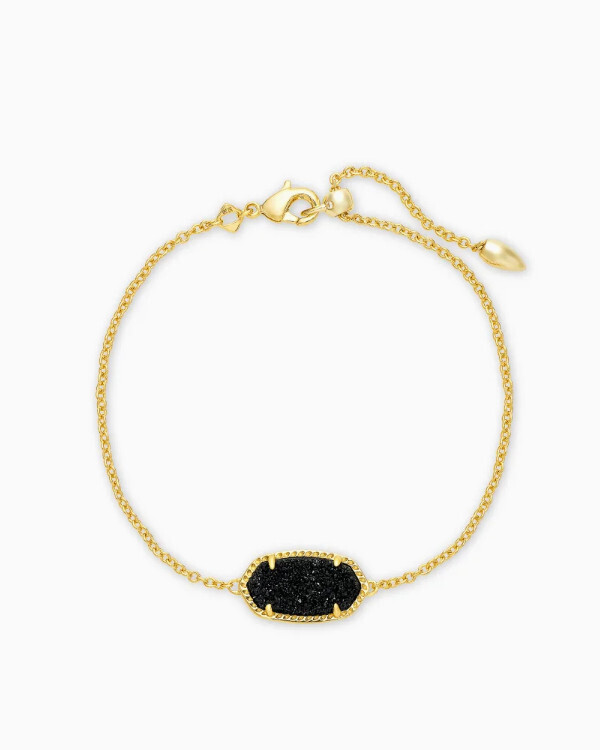 Elaina Gold Black Druzy Slide Bracelet