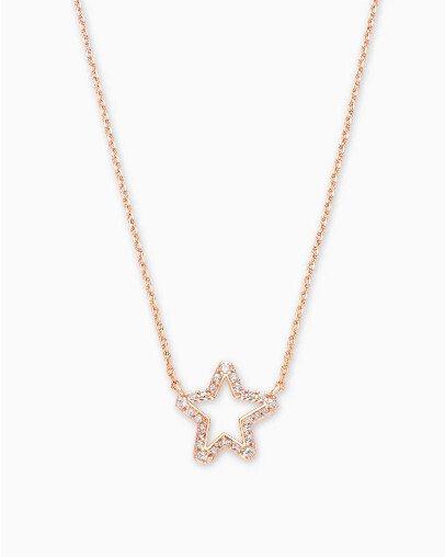 Necklace Ari Star Pendant RG White Crystal