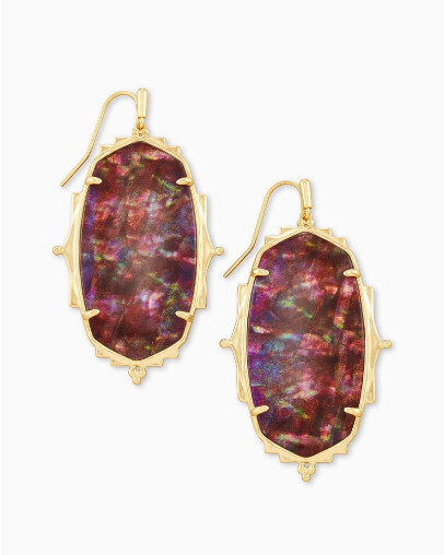 Drop Earring Baroque Lee Gold Mauve Abalone