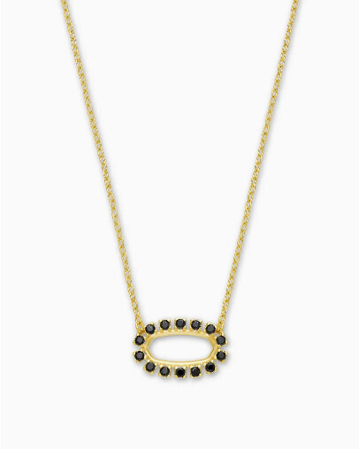 Necklace Elisa Open Frame Gold Black Spinel