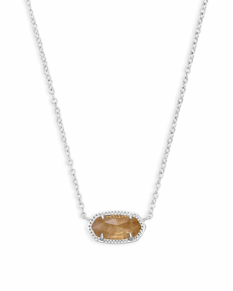 Elisa Necklace Rhodium Silver Orange Citrine Quartz