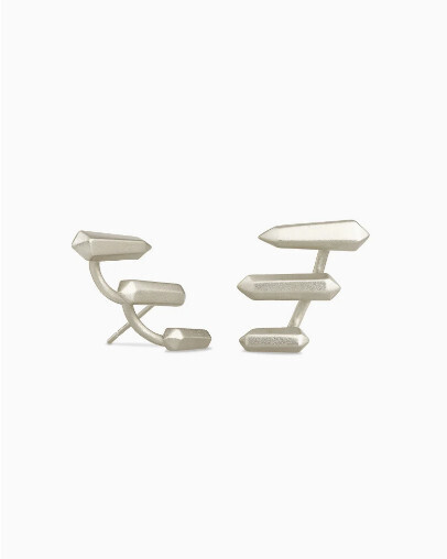 Billie Climber Earring  Rhodium Silver Metal