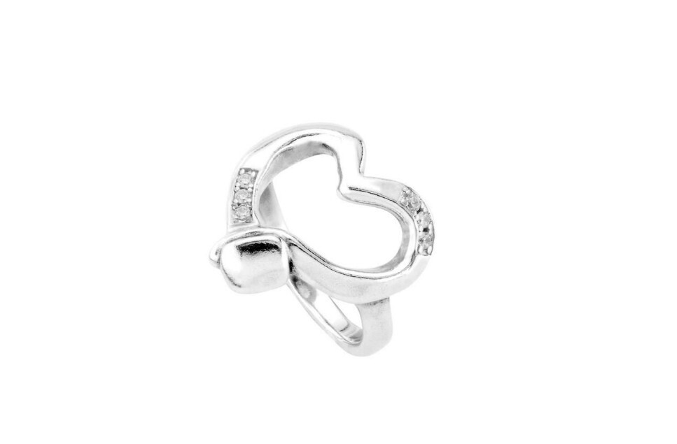 Straight To The Heart Silver Ring Sz 8