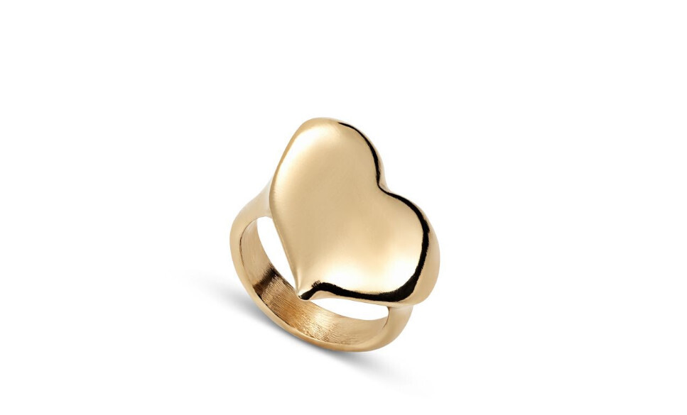 UNO Heart Gold Ring Sz 8