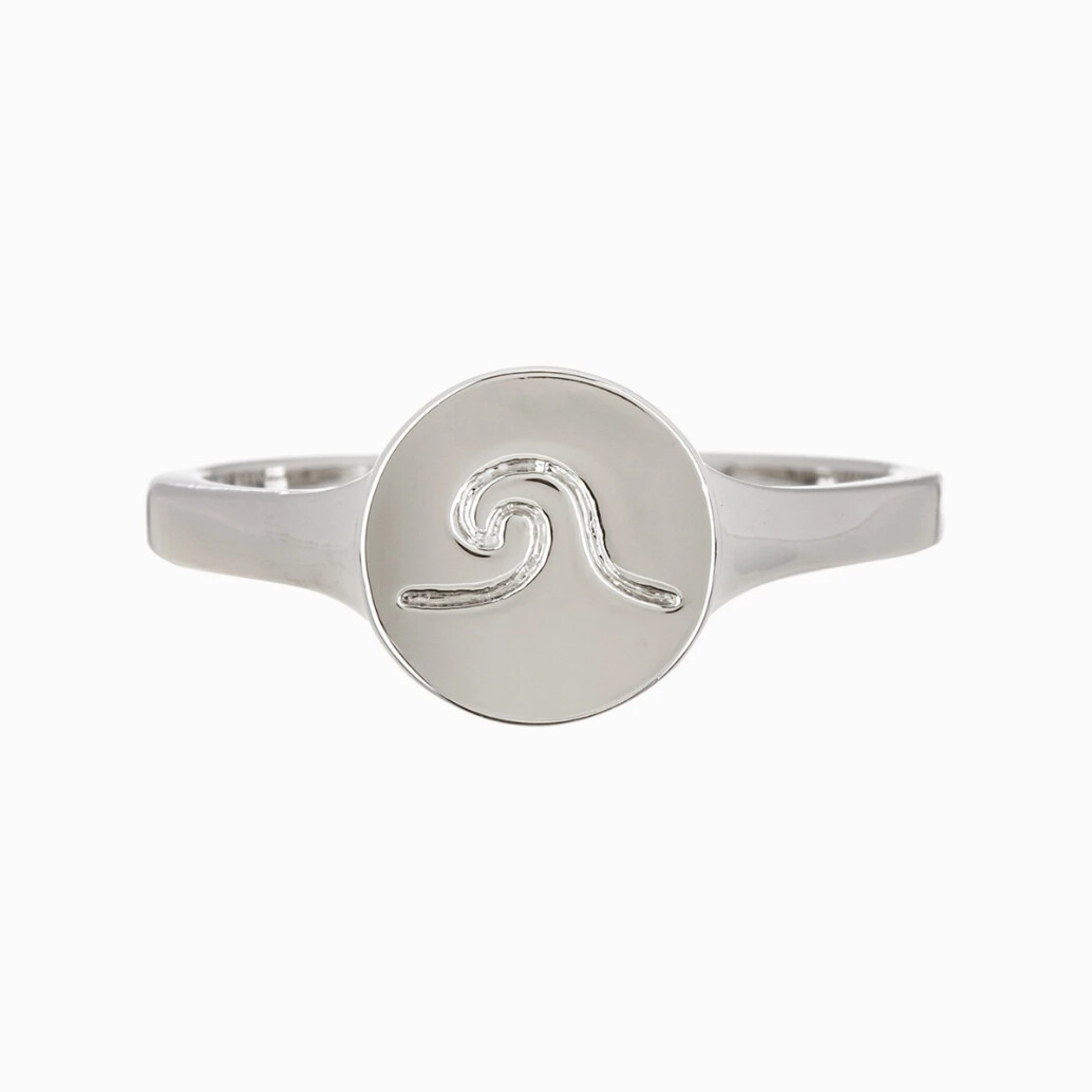 Wave Coin Ring Silver