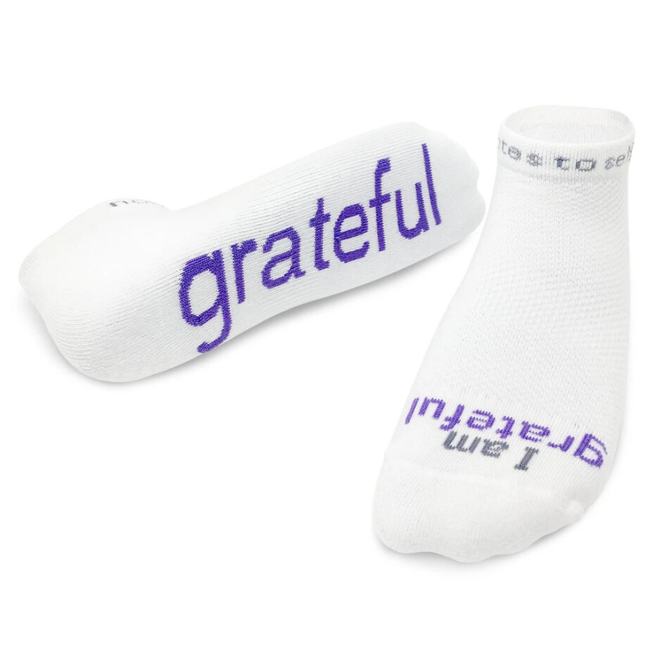 Low Cut Socks I Am Grateful White/Purple 