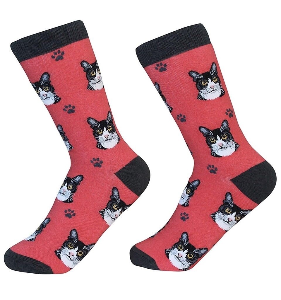 Pet Lover Unisex Socks Black and White Cat