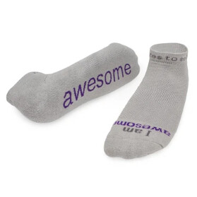 Low Cut Socks I Am Awesome Grey/Purple Medium