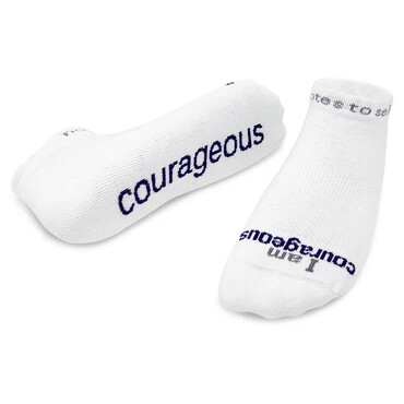 Low Cut Large Socks I Am Courageous White/Purple