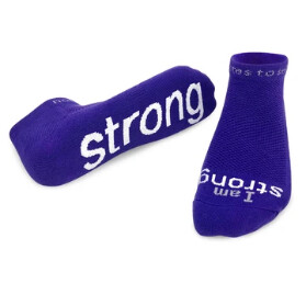 Low Cut Socks I Am Strong Purple/White Large