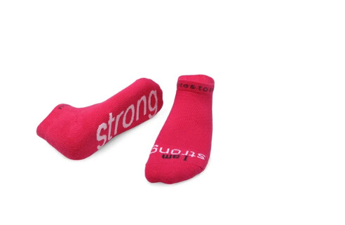 Low Cut Socks I Am Strong Bright Pink Large