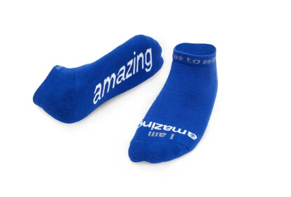 Low Cut Socks I Am Amazing Royal Blue Medium