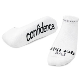Low Cut Socks I&#39;ve Got This Confidence White/Black Large
