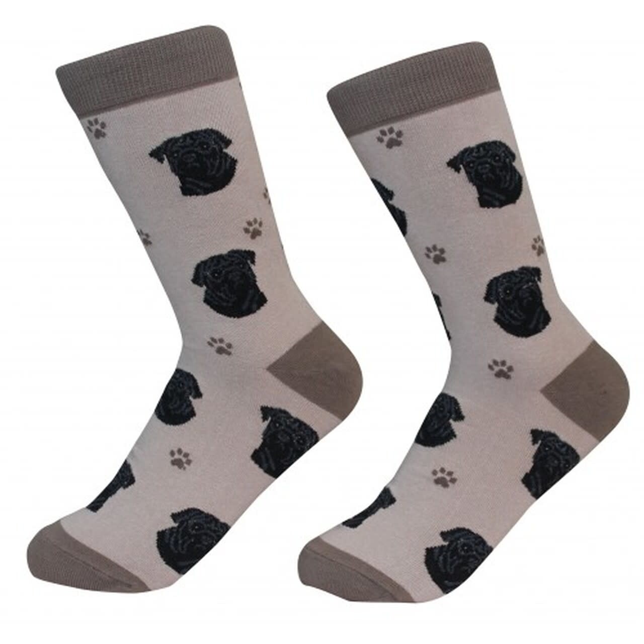 Pet Lover Unisex Socks Pug Black