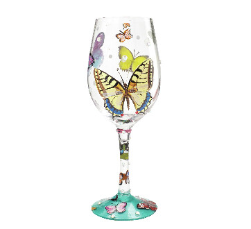 Wine Glass Butterfly Wishes