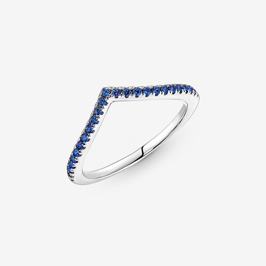 Timeless Wish Sparkling Blue Ring, Size: 4.5