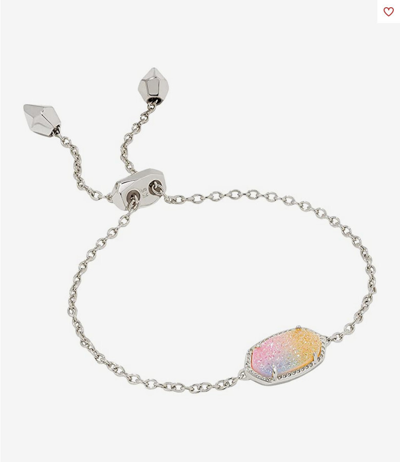 Elaina Rhodium Pink Bracelet  Watercolor Drusy