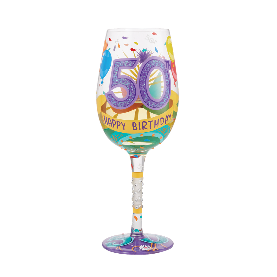 Happy 50th Birthday Wine Glass