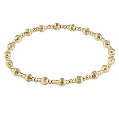 Dignity Sincerity Pattern 4mm Bead Bracelet- Gold