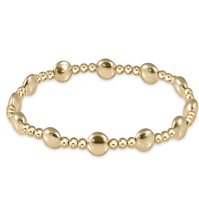Honesty Sincerity Pattern 6mm Bead Bracelet Gold