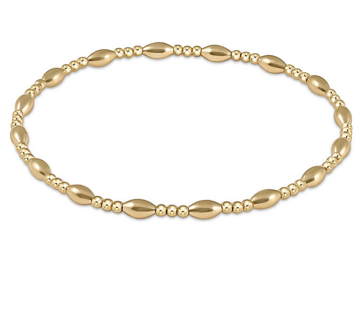 Harmony Sincerity Pattern 2mm Bead Bracelet Gold
