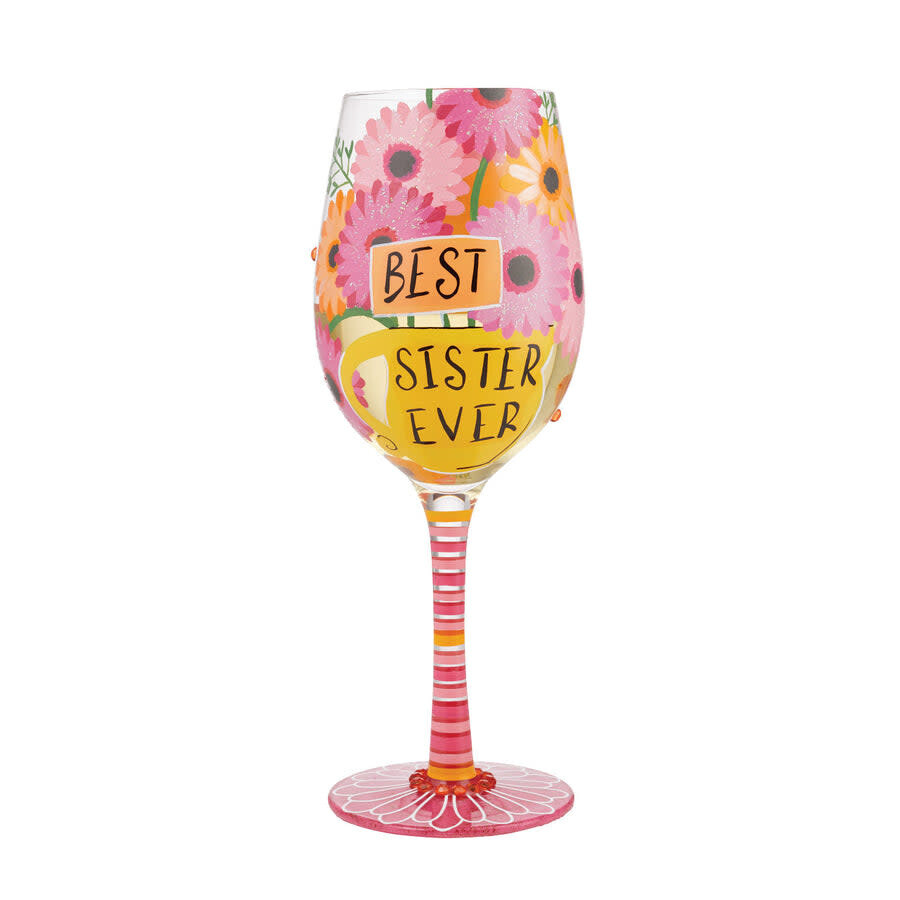 Best Sister Ever Wine Glass