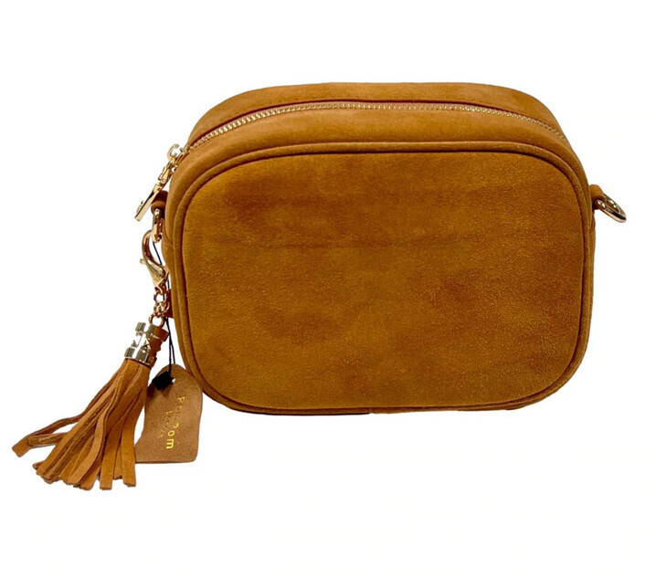 Knightsbridge Suede Bag w/Tassel Tan