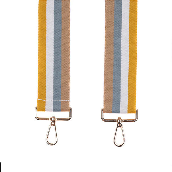 Pom Pom Strap Striped Mustard Stripe