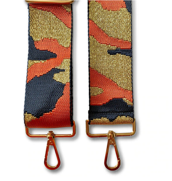 Pom Pom Strap Camouflage Navy &amp; Orange
