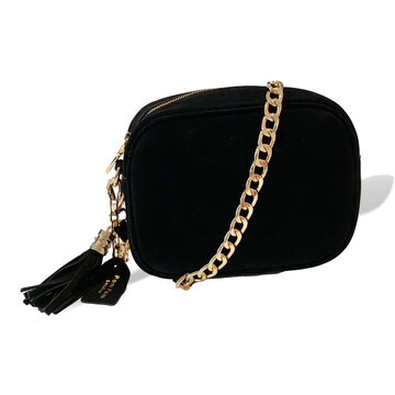 Knightsbridge Suede Bag w/Tassel Black
