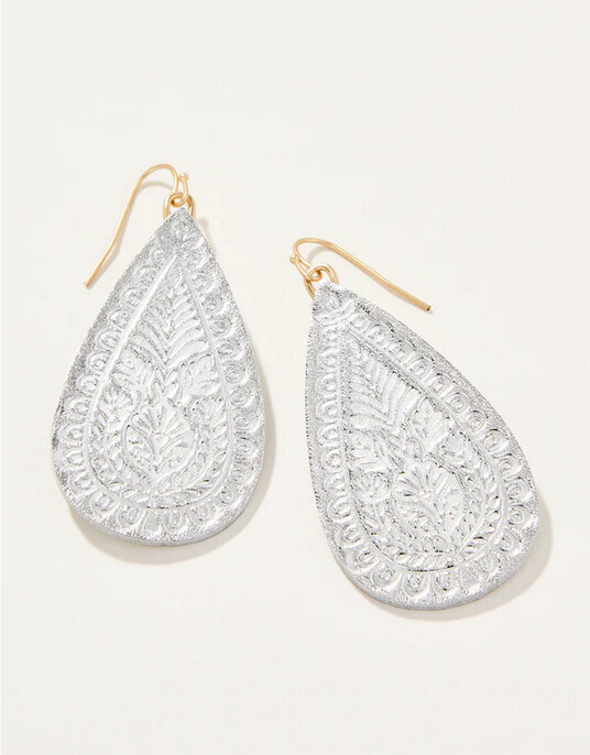 Penelope Leather Earrings Silver